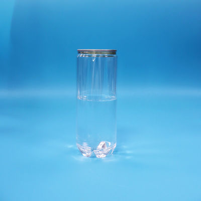 Dadah minuman PET transparan kosong yang dapat disegel dengan tutup aluminium yang mudah dibuka