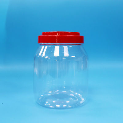 Transparent Candy Cookie Wide Mouth PET Food Grade Cylindrical Jar Screw Handle Lid