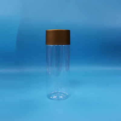 Kue plastik PET transparan Kacang-kacangan Permen Silinder Tinggi Botol Bulat Tutup Sekrup