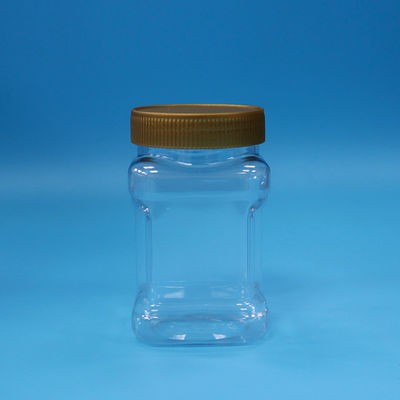 Bentuk Unik Good Airtight Transparent PET Candy Plastik Food Grade Jar Screw Lid