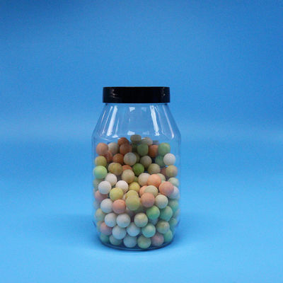 Kue Candy Nut Kualitas Tinggi Jelas Bulat Besar Mulut PET Plastik Jar Screw Cap