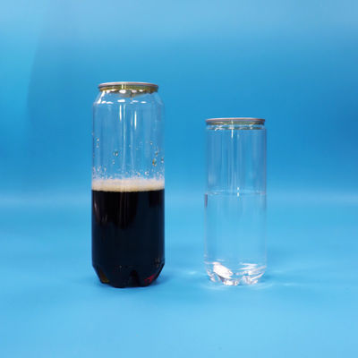 Sealable kosong transparan PET soda minuman bisa mudah dibuka tutup aluminium 500ml 330ml