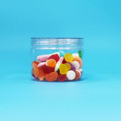 Clear PET Plastic Dry Food Candy Cookies Nut Gift Jars Screw Flat Lids Food Grade