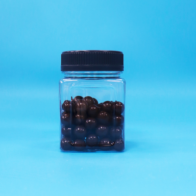 Toples Kemasan Kacang Plastik PET Persegi Transparan Kedap Udara dengan Pegangan, Permen Bebas BPA