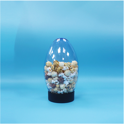 Unik Bentuk Telur Plastik Candy Popcorn Pistachio Nut Candy Jar Ke atas ke bawah Flat Cap