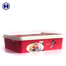 Food Grade IML Box Daur Ulang Wadah Plastik Square Kecil Tidak Berbau