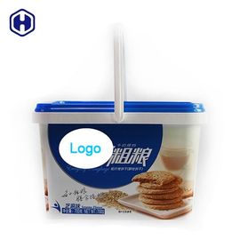 Wadah Plastik Square Single Handle Dengan Tutup Dalam Pelabelan Cetakan
