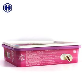 Ungu PP Plastik IML Box 450g Kue Bulan Kemasan Label Disesuaikan