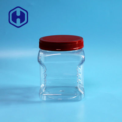 1450ml Pinch Grip PET Food Canister Untuk Kacang Snacks Cap Screw