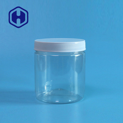 Bulat 510ml 87mm Anti Bocor Toples Plastik Gula Permen Karet Guci Penyimpanan PET