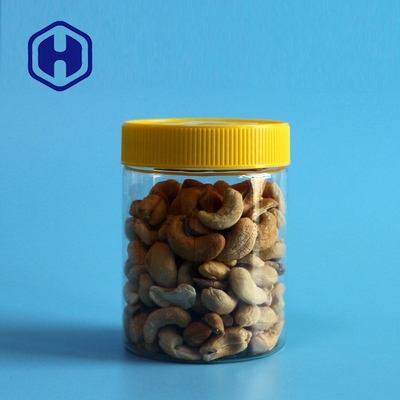 Bpa Free Nuts Leak Proof Plastic Jar 350ml Transparan Lurus PET Bulat Dengan Tutup