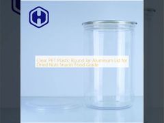 Toples Plastik PET Bening dengan Tutup Aluminium untuk Penyimpanan Makanan