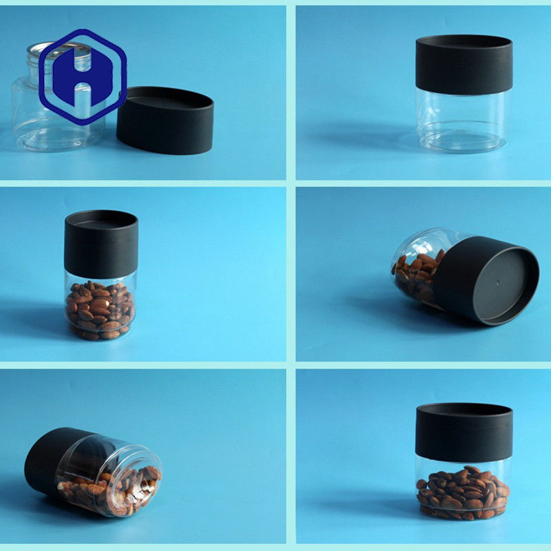 Guci Kemasan Plastik Kustom 13oz Kaleng Oval Datar Dapat Mengeringkan Wadah Penyimpanan Buah PET