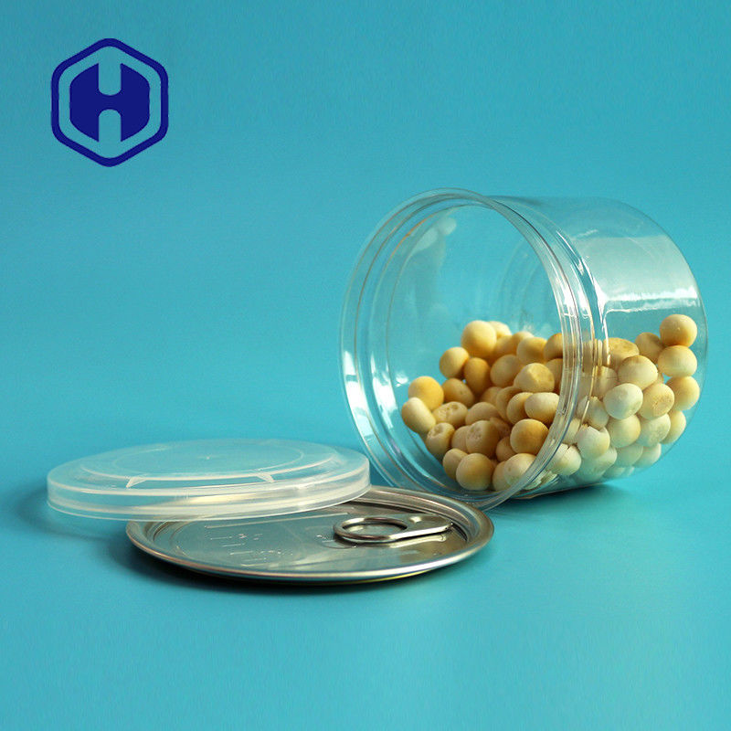 Kucing Anjing Memperlakukan Biskuit Kaleng Plastik Mudah Dibuka Dengan Makanan Hewan Bulat 250ml Tinggi 60mm