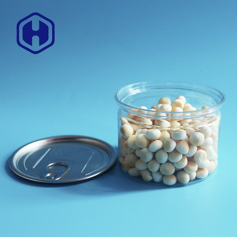 Kucing Anjing Memperlakukan Biskuit Kaleng Plastik Mudah Dibuka Dengan Makanan Hewan Bulat 250ml Tinggi 60mm