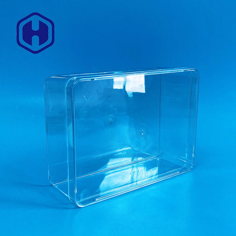 1180ml kotak kemasan PET sekali pakai kotak kemasan cokelat plastik persegi panjang ukuran besar