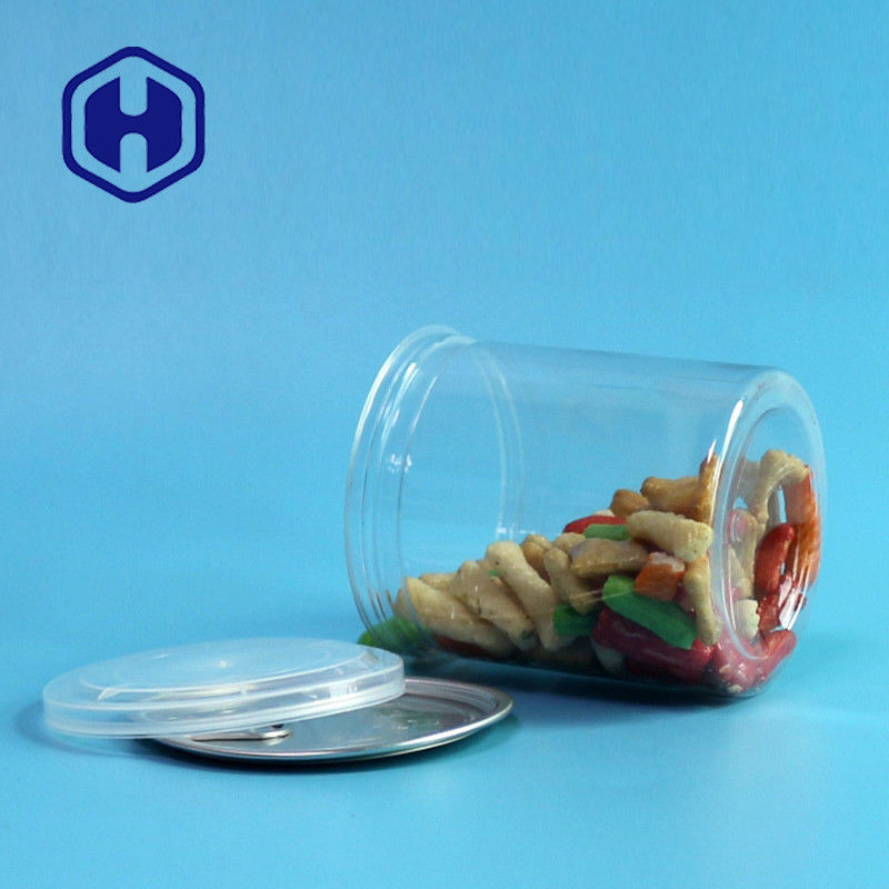 Transparent Leak Proof Recyclable Pet Easy Open Can / Easy Open Pet Can Untuk Makanan Kering