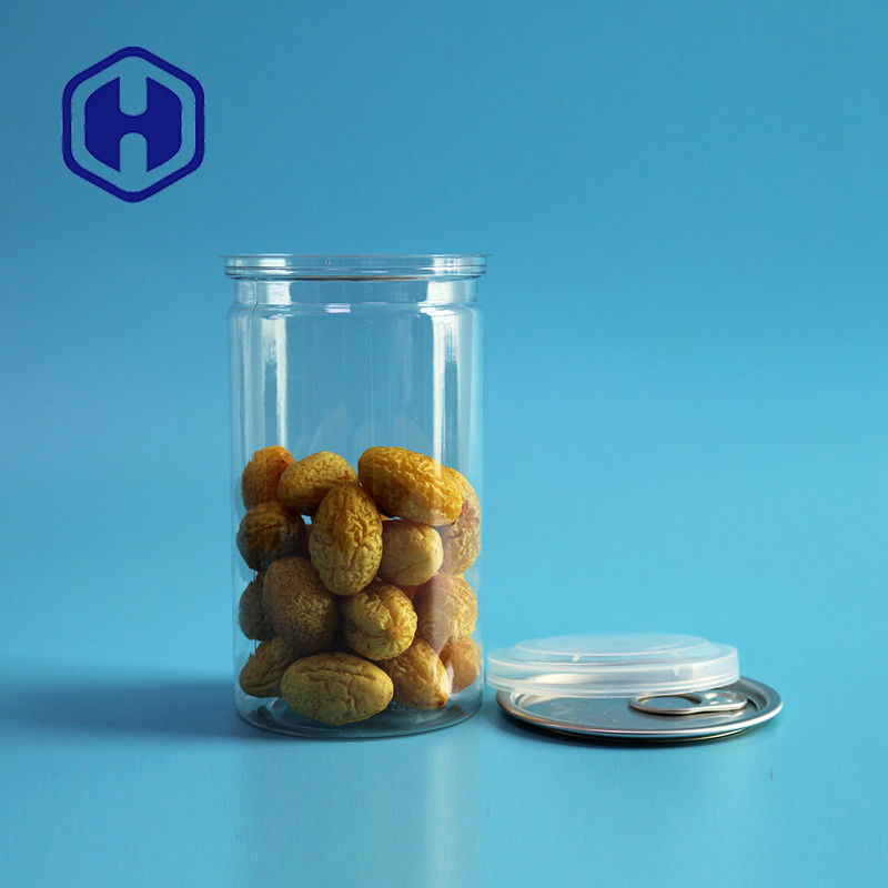 360ml 12oz Buah Kering Rempah-rempah Airtight anti bocor Kaleng plastik dengan mudah membuka tutup