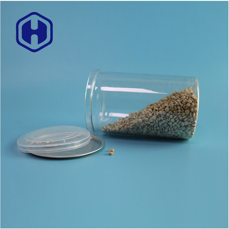 Buah laut Kacang Makanan Aman Transparan Daur Ulang PET Makanan Bentuk Bulat Dengan Ujung Terbuka Mudah