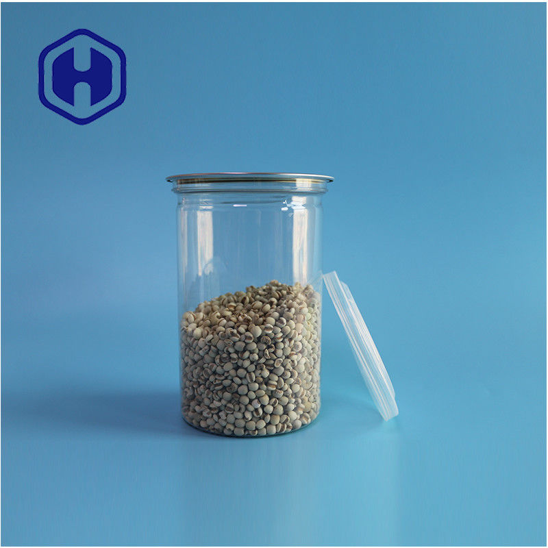 Buah laut Kacang Makanan Aman Transparan Daur Ulang PET Makanan Bentuk Bulat Dengan Ujung Terbuka Mudah