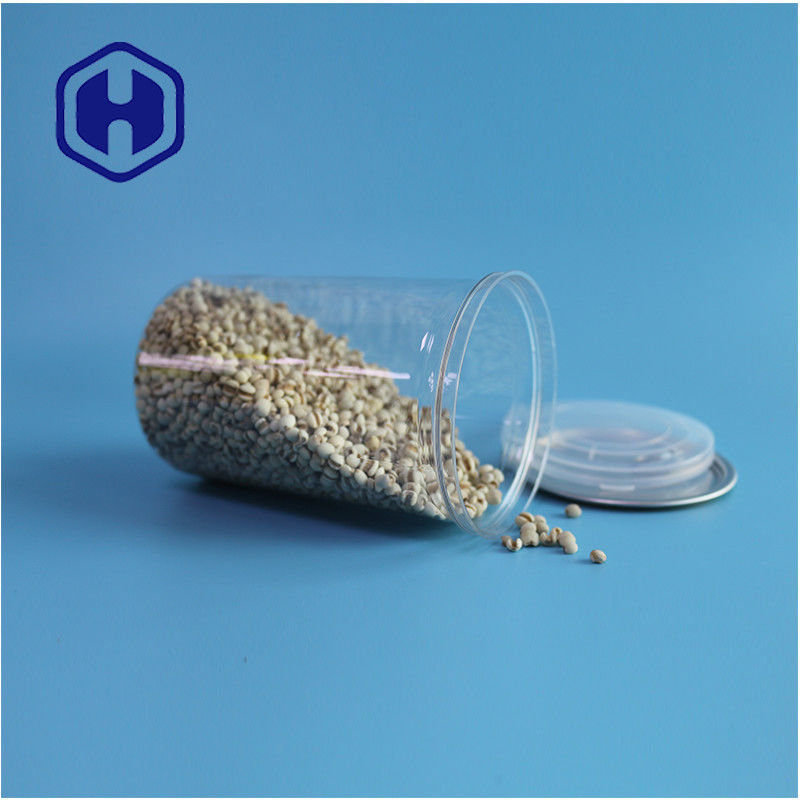 Buah laut Kacang Makanan Aman Transparan Daur Ulang PET Makanan Bentuk Bulat Dengan Ujung Terbuka Mudah