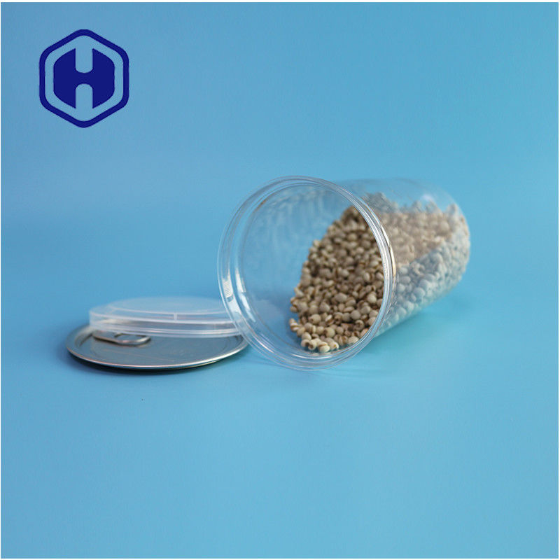 Buah laut Kacang Makanan Aman Transparan Daur Ulang PET Makanan Bentuk Bulat Dengan Ujung Terbuka Mudah