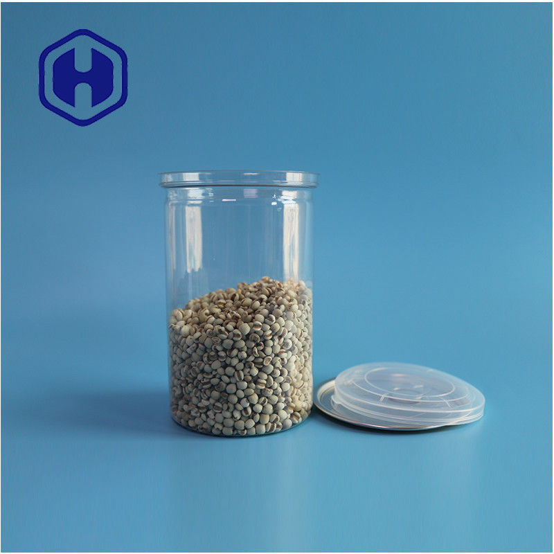 Buah laut Kacang Makanan Aman Transparan Daur Ulang PET Makanan Bentuk Bulat Dengan Ujung Terbuka Mudah