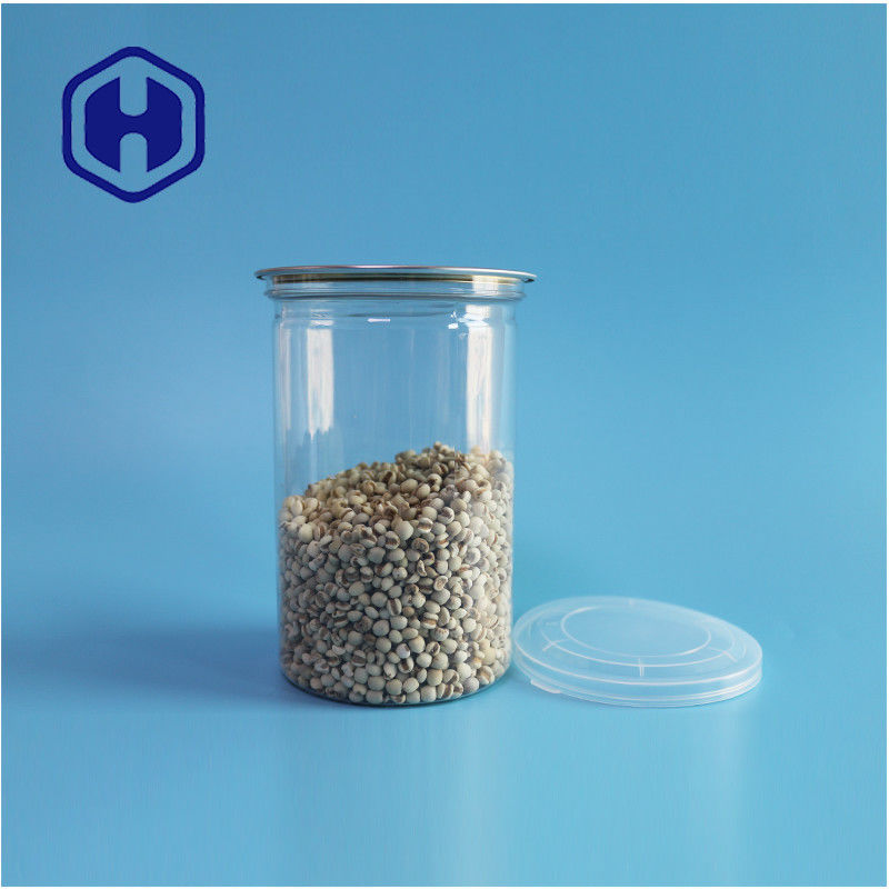 Buah laut Kacang Makanan Aman Transparan Daur Ulang PET Makanan Bentuk Bulat Dengan Ujung Terbuka Mudah