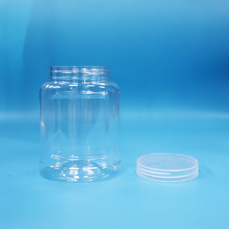 Food Grade Tamper Proof Cap clear PET Plastik Jar untuk Makanan Kacang-kacangan Candy Noodles