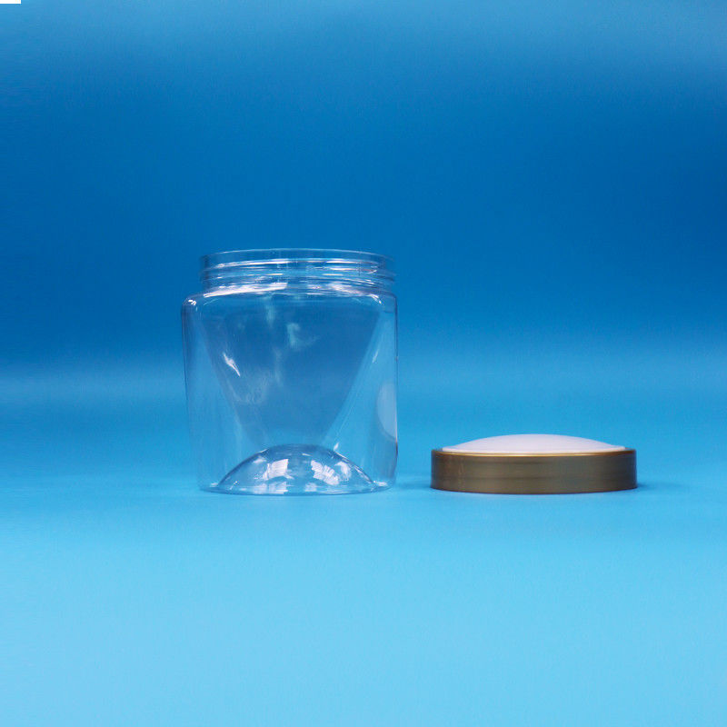 mulut lebar Plastik PET Food Grade Transparan Baby Food Candy Jar Screw Flat Tutup