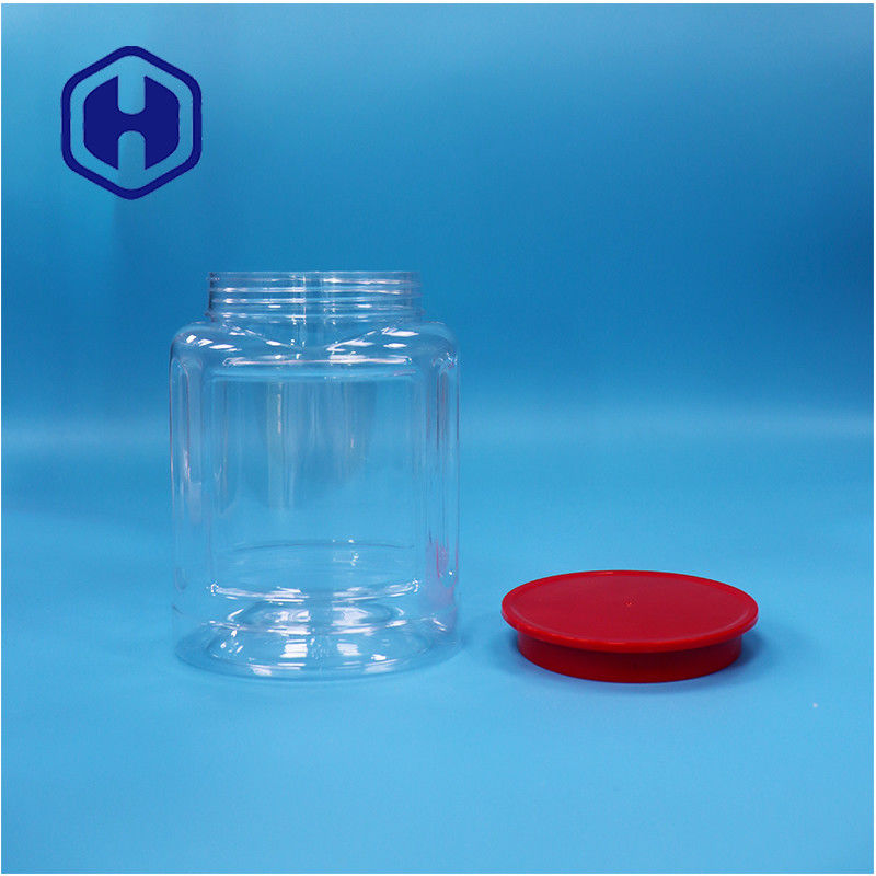 Oval PET Kacang plastik Kacang Kedelai Pepper Cookie Biskuit Makanan Kering Jar Screw Top Lid