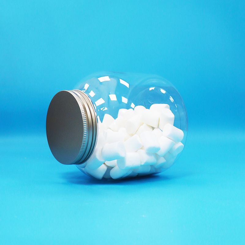 Aluminium Sekrup Tutup bening Plastik PET Bulat Permen Kacang-kacangan Biji-bijian sehari-hari Botol ramah lingkungan