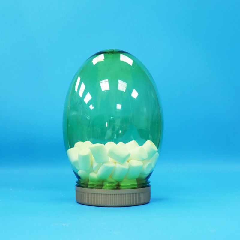 Bentuk Unik Plastik PET Berkualitas Pangan Kacang Pistachio Candy Jar Screw Flat Lid
