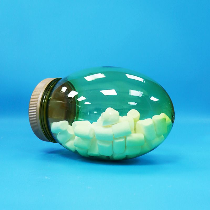 Bentuk Unik Plastik PET Berkualitas Pangan Kacang Pistachio Candy Jar Screw Flat Lid