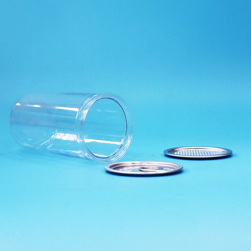 PET Plastik Transparan Mudah Membuka Pengepakan Kaleng Untuk Makanan Permen Minuman Minuman