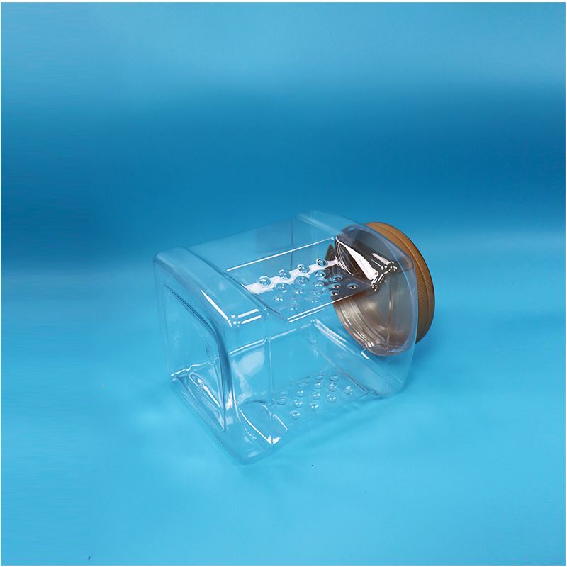 Toples PET Food Grade dengan Tutup Ulir Transparan untuk Nori Cincang, Buah Prem Merah Kering, Kacang-kacangan