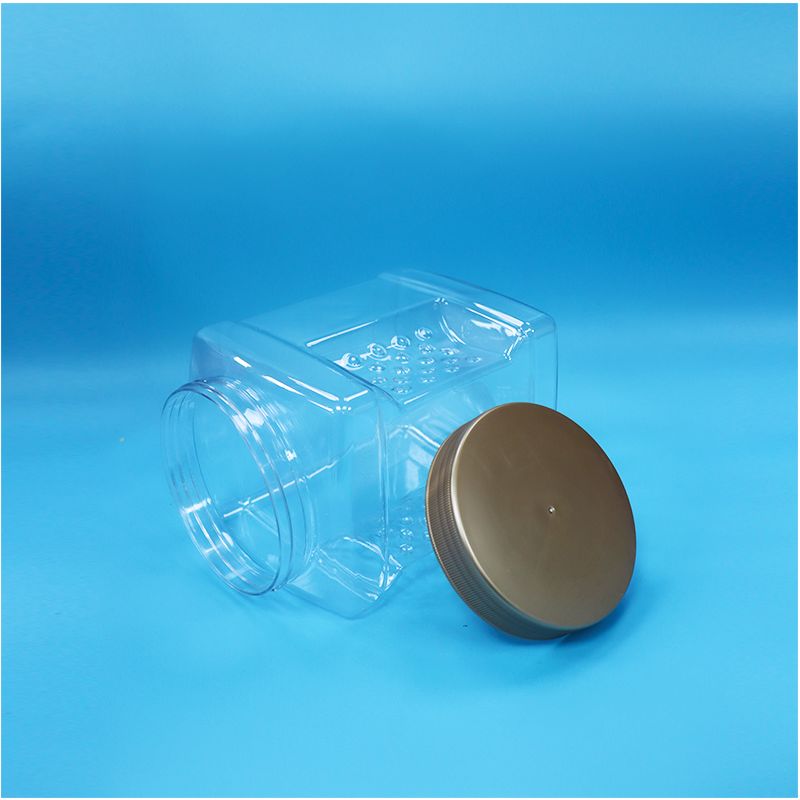 Toples PET Food Grade dengan Tutup Ulir Transparan untuk Nori Cincang, Buah Prem Merah Kering, Kacang-kacangan