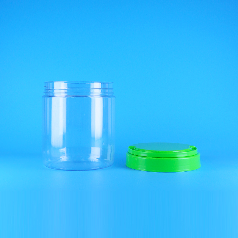 Toples Selai Kacang Plastik PET Bening Bulat dengan Tutup Ulir Bebas BPA yang Dapat Disegel