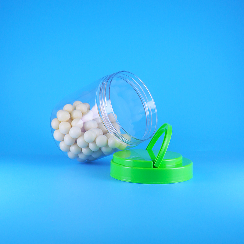 Toples Selai Kacang Plastik PET Bening Bulat dengan Tutup Ulir Bebas BPA yang Dapat Disegel