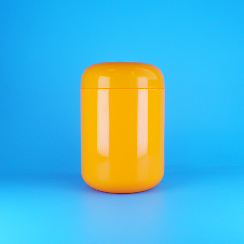 Toples Permen Jeruk Plastik PET Bentuk Bulat Kedap Udara Tutup Ulir Jeruk