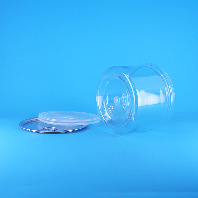 Tutup Mudah Buka Bulat PET Plastik untuk Kemasan Makanan Permen Kue Camilan Teh Kaleng