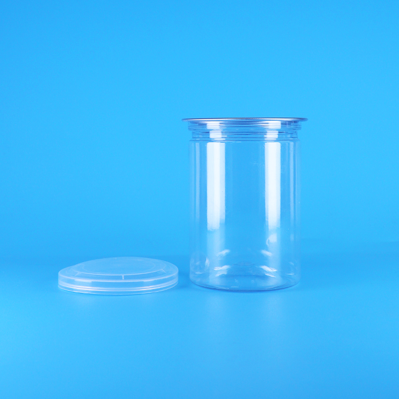 Toples Permen Yogurt Plastik PET Bulat Transparan Bebas BPA, Makanan Bayi, Biskuit, Tutup PE