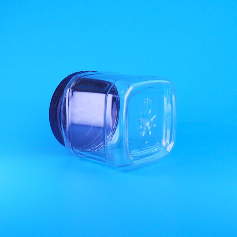 Toples Penyimpanan Kacang Plastik Persegi Bening Tanpa Udara dengan Tutup Ulir untuk Camilan, Kismis, Kacang Polong, Kacang Pinus