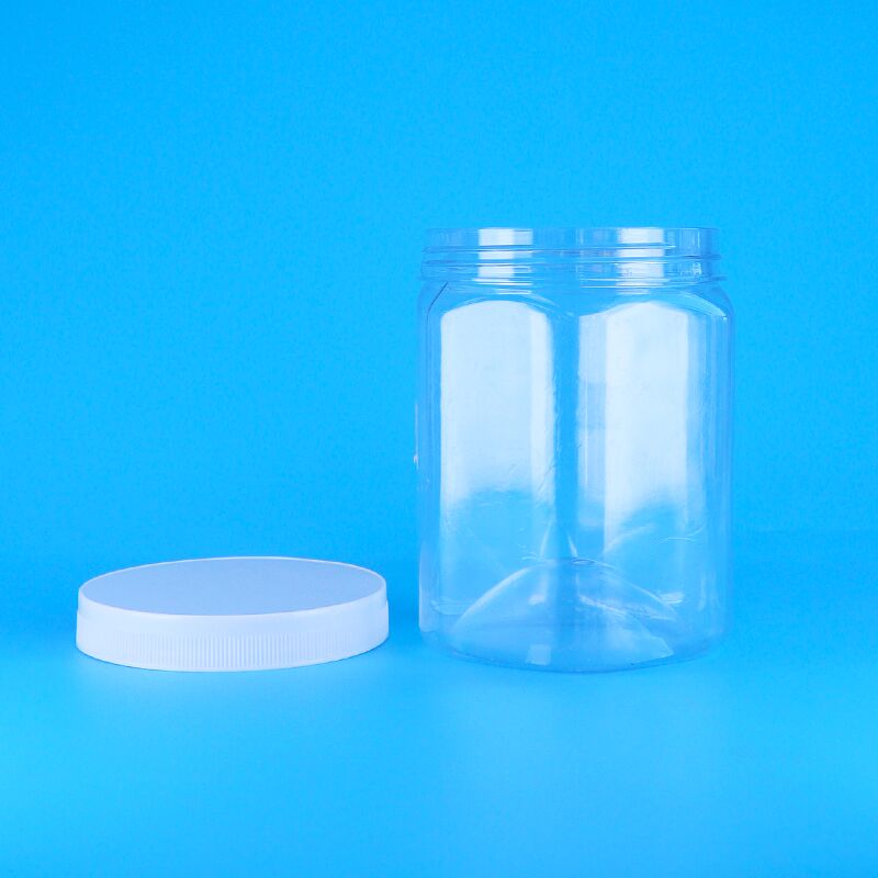 Toples Plastik PET Bening Bentuk Heksagonal untuk Kue, Kacang Pecan, Kentang Goreng Kering, Tutup Datar Putih