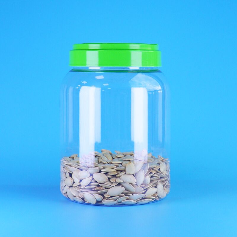 Kelas Makanan Flat Cap Clear Coffee Candy Lotus Seed Baby Food PET Round Plastic Jar