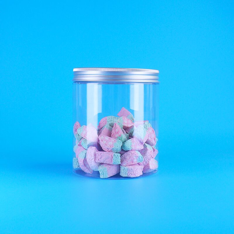 Clear PET Plastik Bulat Jar Plum Candy Skittles Buah Jelly Mung Bean Cake Screw Tutup