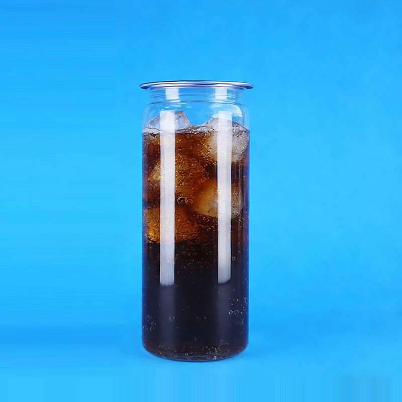Kualitas tinggi dengan penguncian mudah tutup terbuka jelas PET plastik minuman soda kaleng