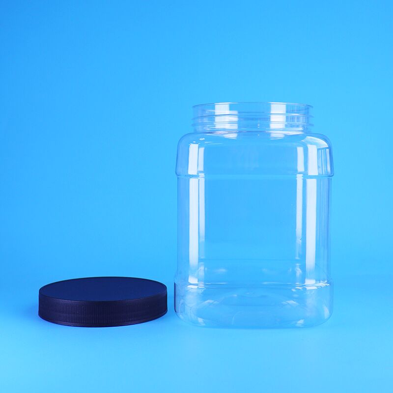 Custom Square PET Plastic Jar with Screw Flat Lid - BPA Free Food Storage Solution