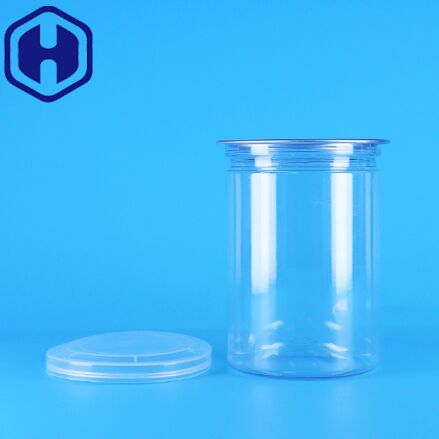 Toples Permen Yogurt Plastik PET Bulat Transparan Bebas BPA, Makanan Bayi, Biskuit, Tutup PE