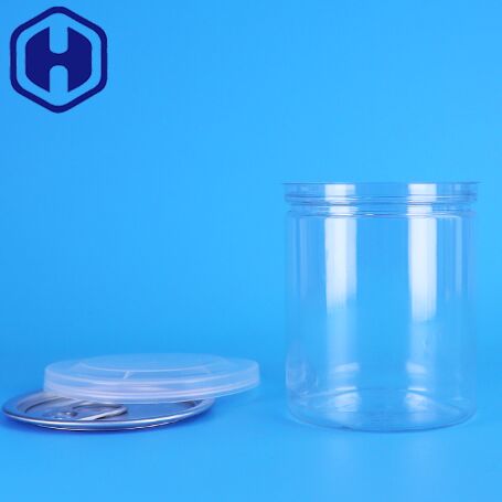 Well Sealing Desain Custom Mudah Buka Tutup kecil bening PET Plastik Kaleng Untuk Kacang Makanan Bayi